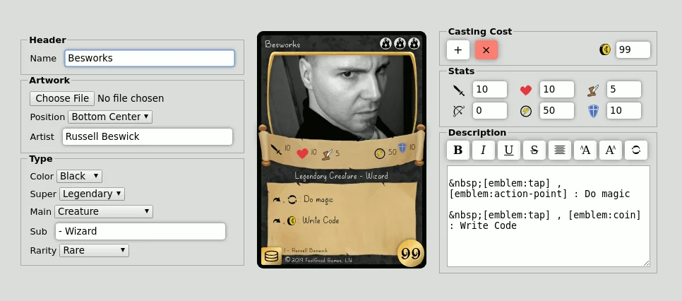 Screenshot of Card Manager